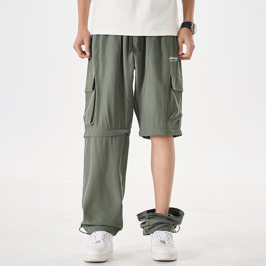 【专属】JEEP SPIRIT 【一裤两穿工装裤】可当短裤 可当长裤 可直筒 可束腿 夏季潮流宽松直筒阔腿休闲裤 商品图2