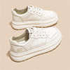头层牛皮真皮厚底小白鞋百搭板鞋新款透气休闲运动鞋33333 商品缩略图3
