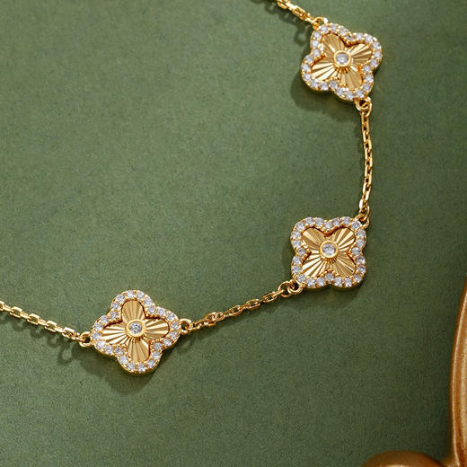 子佩集【四叶明媚】银S925手链【SL050077K】镀金四叶草2601 商品图2
