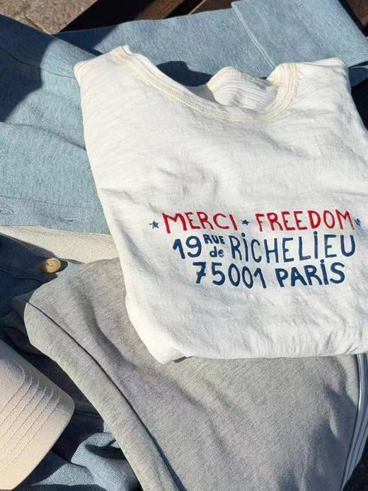 复古松弛感｜竹节棉印花字母圆领休闲短袖T恤 商品图7