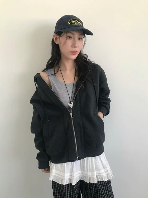 老米优品🎈3-5天！韩代同款。品质nice~《蕾丝花边太空棉卫衣外套》宽松连帽设计，慵懒少女感拉满~ WT260322A 商品图6