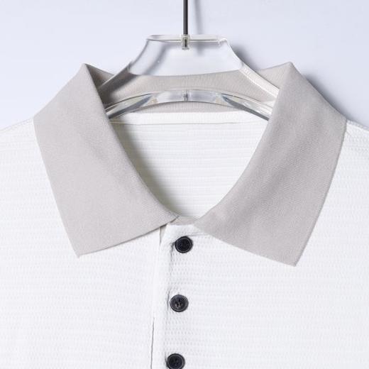 SDSA男装2026新款高贵轻奢潮牌肌理感撞色polo领短袖T恤百搭上衣 商品图1