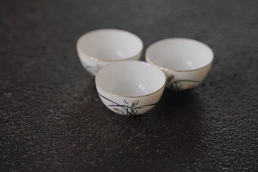 清如许严选｜80年代工夫茶兰花蛋壳杯／金鱼蛋壳杯杯 三只一组 商品图2