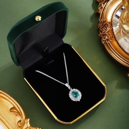 子佩集【碧霄破晓】银S925套链【PM2231-XF】项链培育宝石祖母绿2601 商品图1