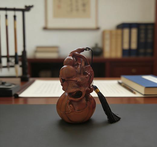 泰山非遗桃木葫芦摆件福禄招财乔迁开业送礼公司办公桌摆件装饰品 商品图3
