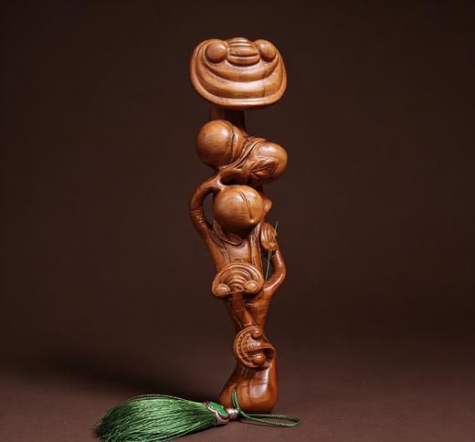 泰山非遗桃木如意摆件镇宅招财乔迁开业送礼公司办公桌摆件装饰品 商品图3