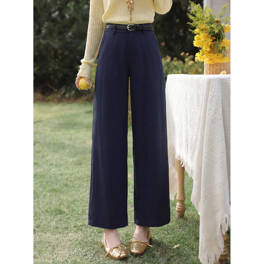 鹿向南「白野星辰」高级感白色显瘦气质牛仔裤女夏季直筒遮肉长裤 商品图3