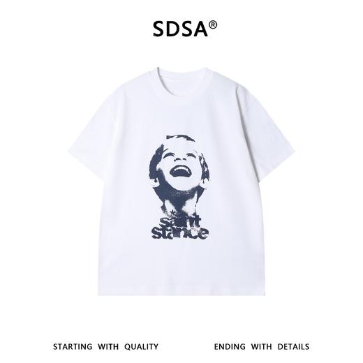 88210SDSA男装2026新款高贵轻奢潮牌复古小孩头像做旧印花短袖T恤百搭 商品图1