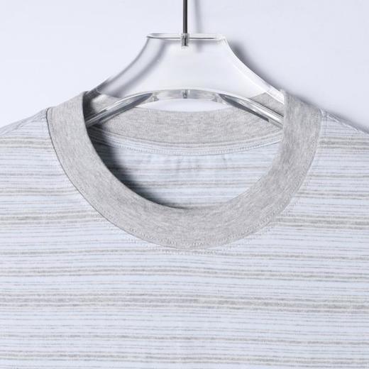 SDSA男装2026新款轻奢韩版撞色细条纹圆领短袖T恤百搭宽松上衣 商品图2