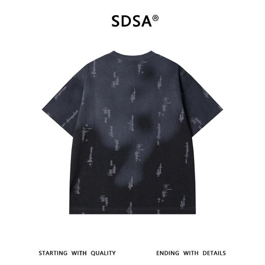68953SDSA男装2026新款高贵轻奢渐变做旧明线提花短袖T恤百搭宽松上衣 商品图4