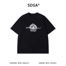 SDSA男装2026新款高贵轻奢美式潮牌印花刺绣字母圆领短袖T恤百搭
