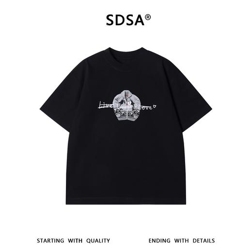 SDSA男装2026新款高贵轻奢美式潮牌印花刺绣字母圆领短袖T恤百搭 商品图0