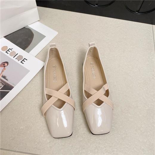 【嫡系·世家女】浅口玛丽珍鞋女春夏季新款法式温柔交叉带漆皮软底软皮平底单鞋女 商品图2