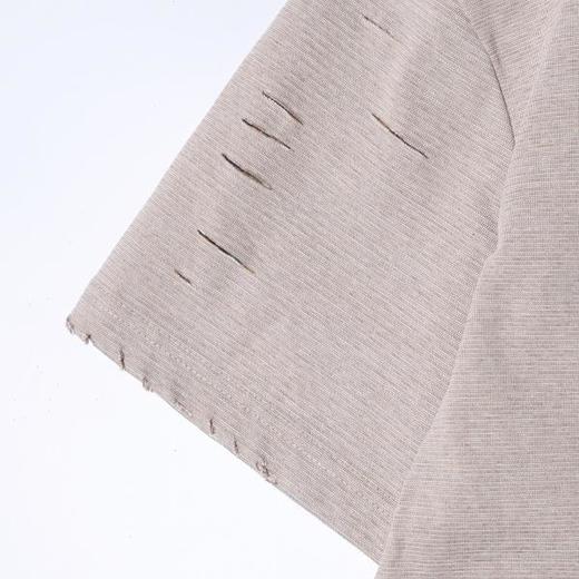 SDSA男装2026新款高贵轻奢老钱风条纹破洞POLO衫短袖T恤百搭上衣 商品图2