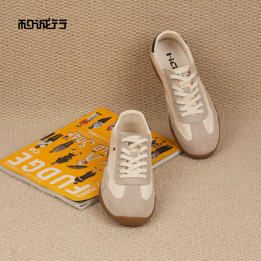 和诚行2026春季新款真皮时尚复古德训平底男式休闲鞋0930281 商品图1