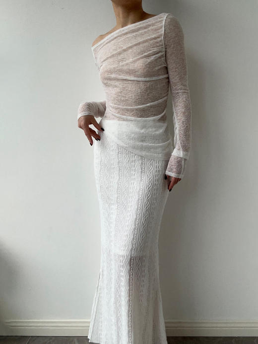 ranyepersonal｜PARADOX25RO02-1 不规则褶皱白色打底衫 [ 白 ] 商品图6