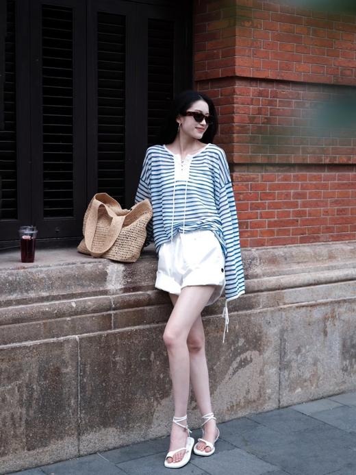 一眼沦陷的海盐感条纹衫 商品图7