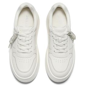 联域2楼Belle女鞋(新百购)百丽女鞋2026春季简约厚底小白鞋免系带面包鞋休闲板鞋F1V1 F1V1D