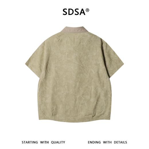 SDSA男装2026新款高贵轻奢潮牌扎染拼接翻领短袖衬衫百搭宽松上衣 商品图4