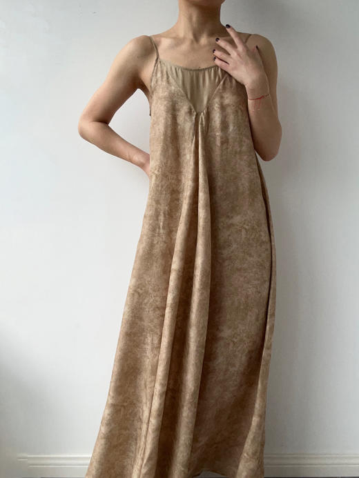 ranyepersonal｜PARADOX25DR05-2 拼接铜氨茧色吊带连衣裙 [ 茧 ] 商品图8
