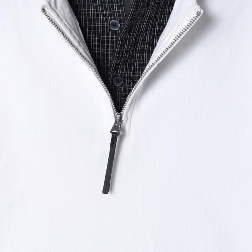 SDSA男装2026新款高贵轻奢潮牌拼接半拉链翻领假两件短袖T恤百搭 商品图3