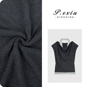 03-4潘依绣丁丁宠粉羊毛设计感挂脖假两件气质无袖上衣ZZ1037