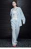ck云水蓝色棉麻直筒裤 商品缩略图1
