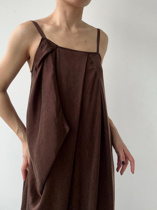 ranyepersonal｜PARADOX25DR03-2 不对称铜氨砂洗棕色吊带连衣裙 [ 棕 ] 商品图14