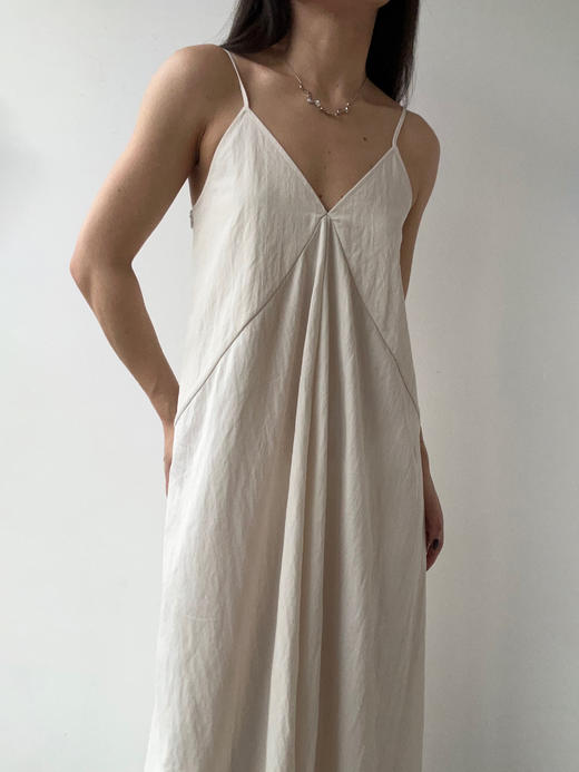 ranyepersonal｜PARADOX25DR06-1 斜纹天丝白色吊带连衣裙 [ 白 ] 商品图11