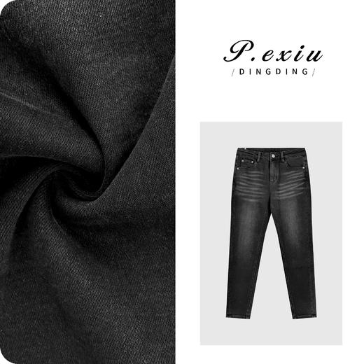03-4潘依绣丁丁宠粉复古水洗猫须抓纹磨绒九分小脚牛仔裤S9662 商品图0