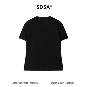 SDSA男装2026新款高贵轻奢潮牌纯色圆领螺纹合身短袖T恤时尚简约