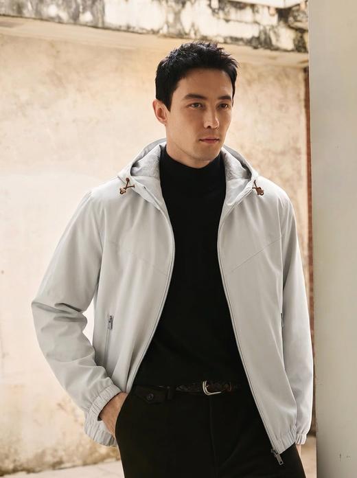 专柜3千＋重磅鼎奢连帽夹克BC天丝羊毛春季连帽外套夹克 商品图1