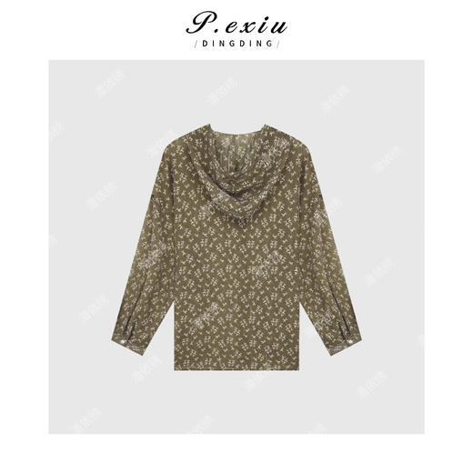 03-4潘依绣丁丁宠粉天丝度假松弛感格林系肌理碎花衬衫 SH1266 商品图2