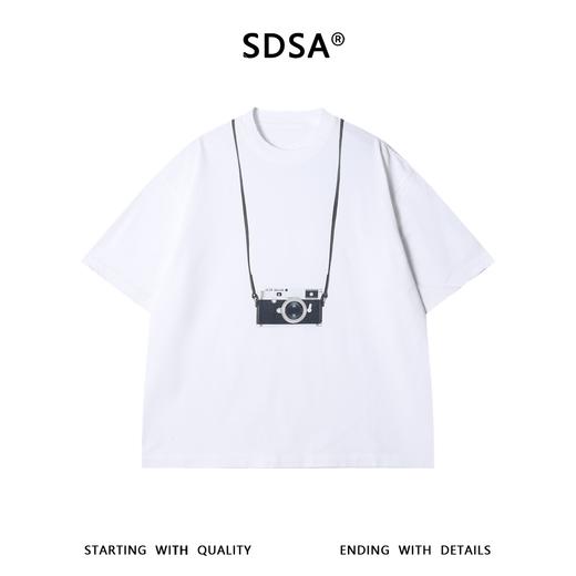 SDSA男装2026新款高贵轻奢潮牌撞色相机印花圆领短袖T恤百搭上衣 商品图0