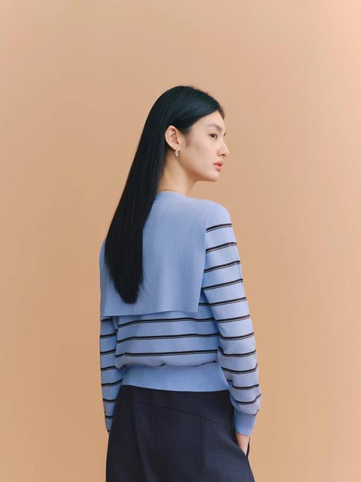 伊*丽同款桑蚕丝混纺披肩+条纹针织开衫 商品图4