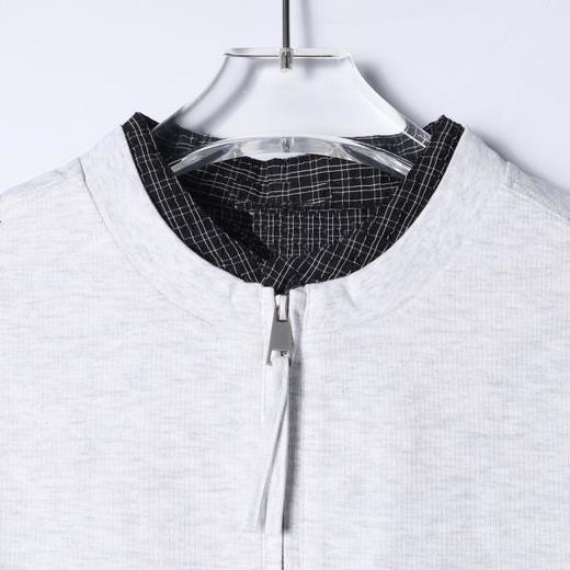 26602SDSA男装2026新款高贵轻奢韩系拼接半拉链立领短袖T恤百搭上衣潮 商品图2