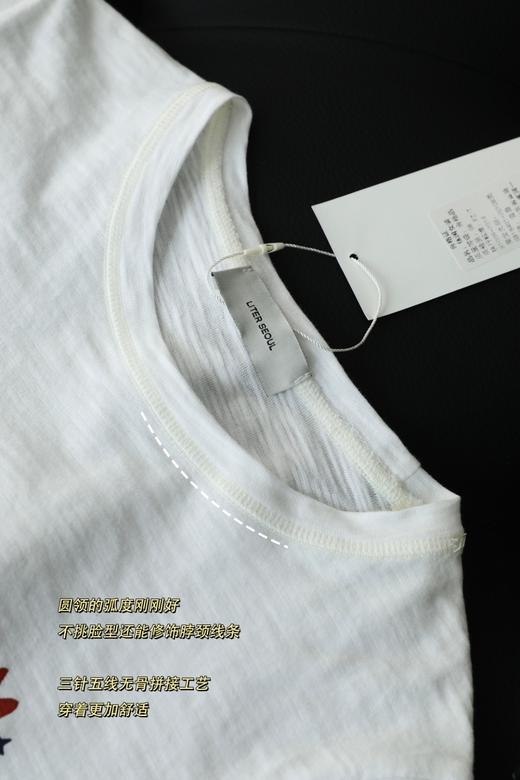 复古松弛感｜竹节棉印花字母圆领休闲短袖T恤 商品图8