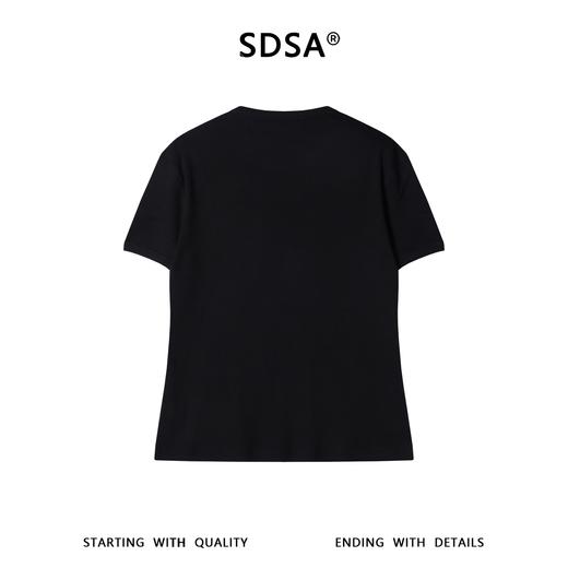 SDSA男装2026新款高贵轻奢潮牌纯色圆领螺纹合身短袖T恤时尚简约 商品图4