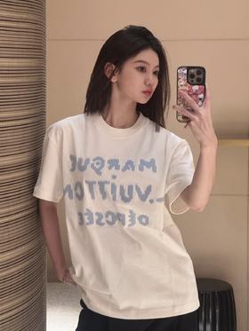 驴家 25ss字母标识毛线水溶绣短袖T恤 男女同款（DY）