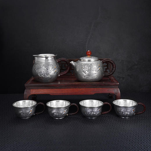 子佩集【丹凤朝阳】银S999摆件【YMT053】【YMT054】【YMT055】茶具小茶壶公道杯小茶杯【多规格】2601 商品图0
