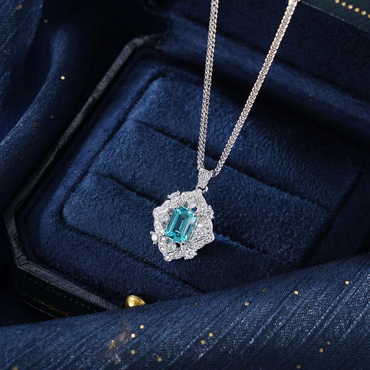 子佩集【澄境欢歌】银S925套链【PM2249-XF】项链培育宝石帕拉伊巴蓝碧玺2601 商品图2