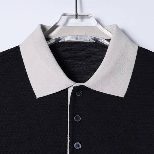 SDSA男装2026新款高贵轻奢潮牌肌理感撞色polo领短袖T恤百搭上衣 商品图1