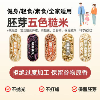 吾爱吾谷五色糙米杂粮米饭低脂健身粗粮餐孕妇胚芽饭五谷杂粮米真空装5斤 /粮油调味 /杂粮 /谷米类 商品图6