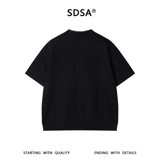 SDSA男装2026新款高贵轻奢韩系拼接半拉链立领短袖T恤百搭上衣潮 商品图4