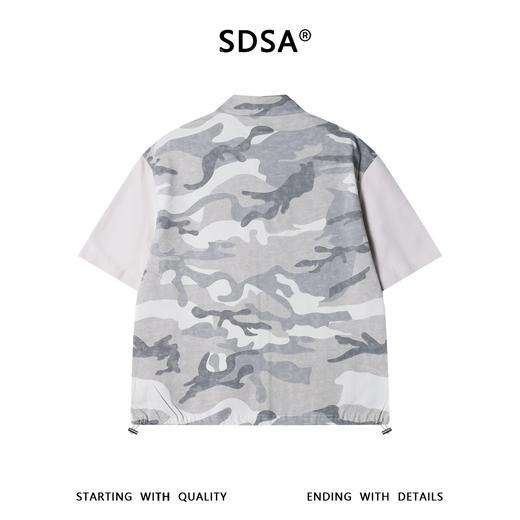 26015SDSA男装2026新款高贵轻奢美式拼接迷彩拉链立领短袖T恤百搭时尚 商品图5