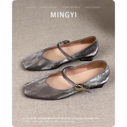 【超软小羊皮~法式单鞋】女方头绝美低跟芭蕾鞋复古一字带扣玛丽珍鞋 商品图2