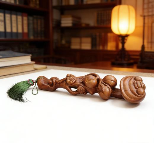 泰山非遗桃木如意摆件镇宅招财乔迁开业送礼公司办公桌摆件装饰品 商品图1