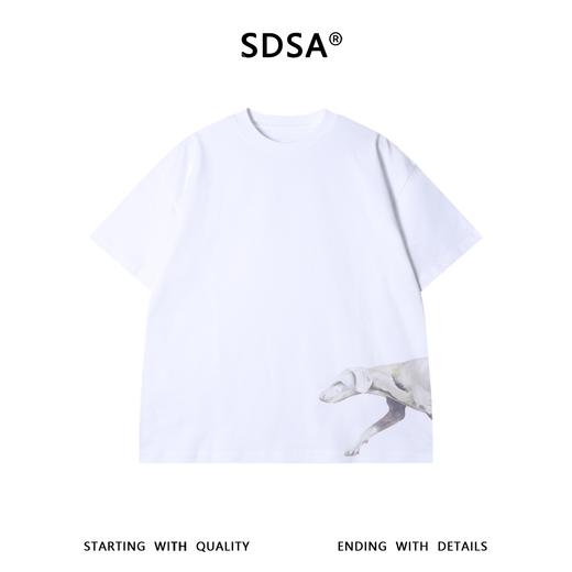 SDSA男装2026新款高贵轻奢小众设计动物印花圆领短袖T恤宽松百搭 商品图1