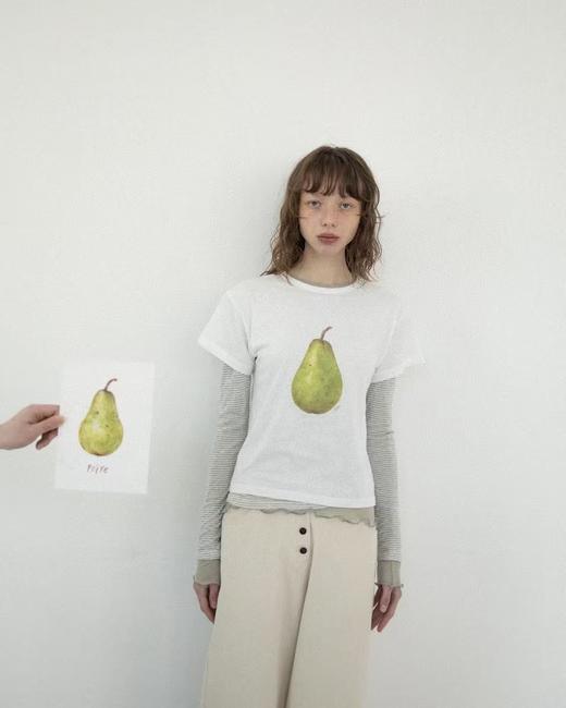 韩国fle*ta一颗梨子🍐麻感T！热巴同款！ 商品图0