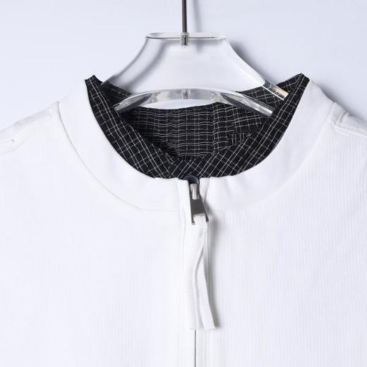 26602SDSA男装2026新款高贵轻奢韩系拼接半拉链立领短袖T恤百搭上衣潮 商品图1